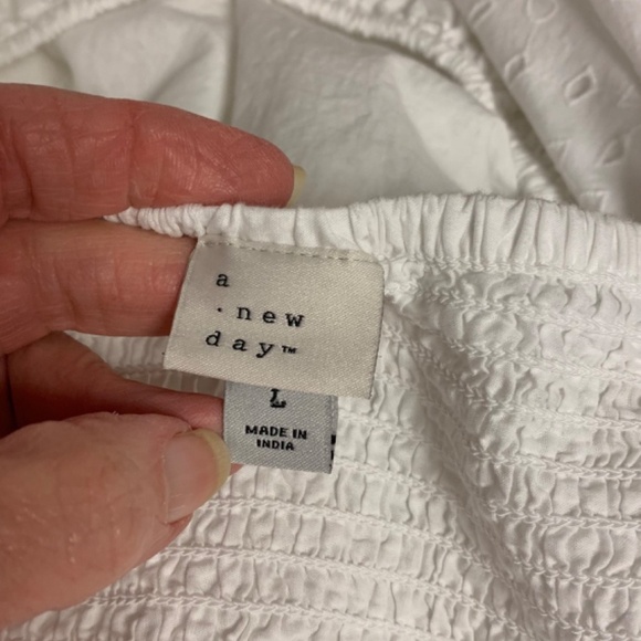 A.New Day dress SZ L eyelet girlhood core feminine cottagecore puff sleeves - Picture 5 of 9